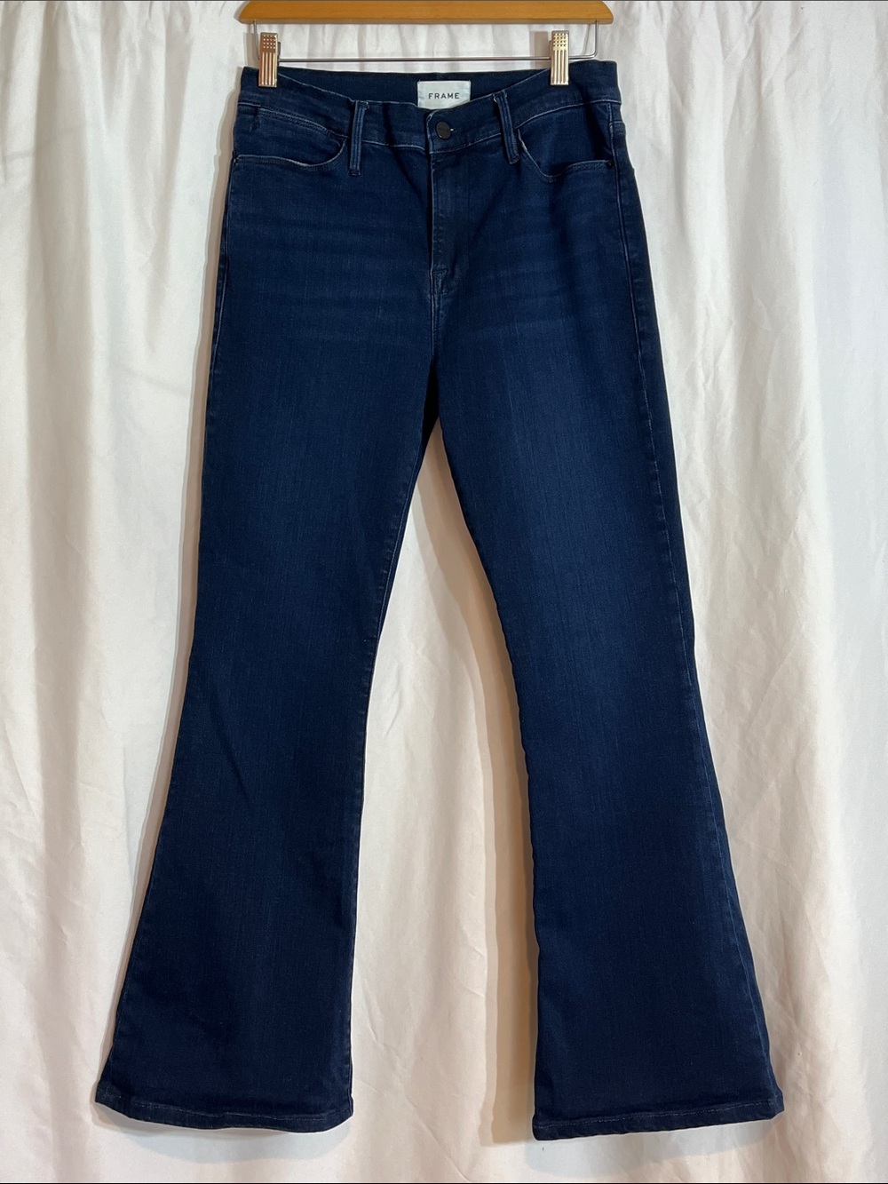 Frame Denim Dark Indigo Flare Jeans